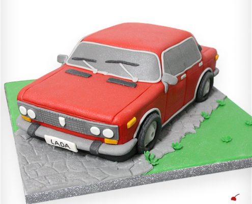 Hamova Thementorte/Motivtorte Geburtstagstorte 3D Torte Lada Auto