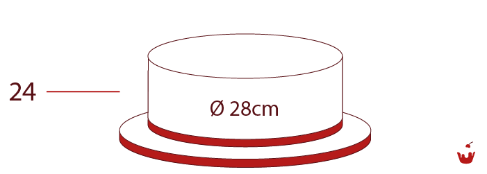 Rundform 28 cm (24-32 Tortenstücke)