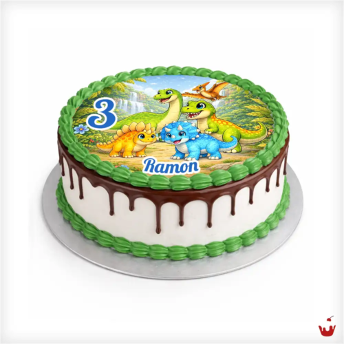 Dino Fototorte – viele Dinosaurier - Dinotorte - Magdeburg